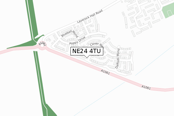 NE24 4TU map - large scale - OS Open Zoomstack (Ordnance Survey)