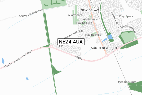 NE24 4UA map - small scale - OS Open Zoomstack (Ordnance Survey) NE24 4UA map - small scale - OS Open Zoomstack (Ordnance Survey)