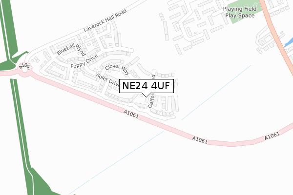 NE24 4UF map - large scale - OS Open Zoomstack (Ordnance Survey)