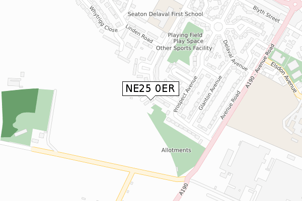 NE25 0ER map - large scale - OS Open Zoomstack (Ordnance Survey)