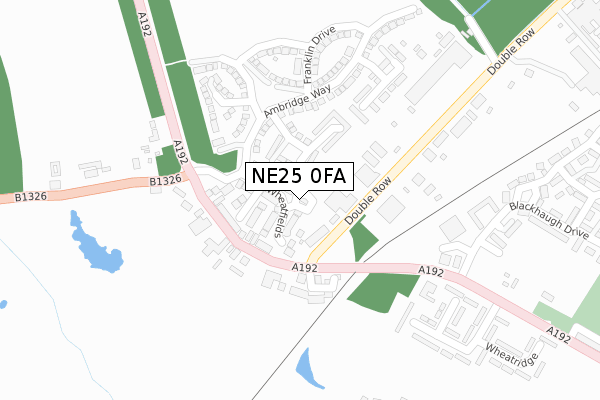 NE25 0FA map - large scale - OS Open Zoomstack (Ordnance Survey)