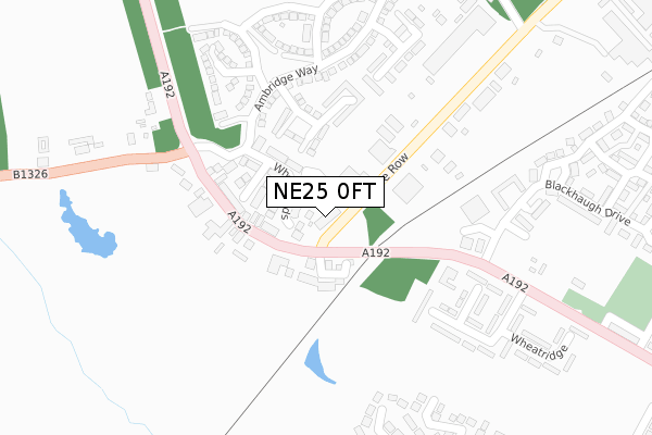 NE25 0FT map - large scale - OS Open Zoomstack (Ordnance Survey)