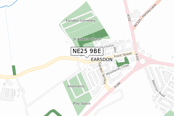 NE25 9BE map - large scale - OS Open Zoomstack (Ordnance Survey)