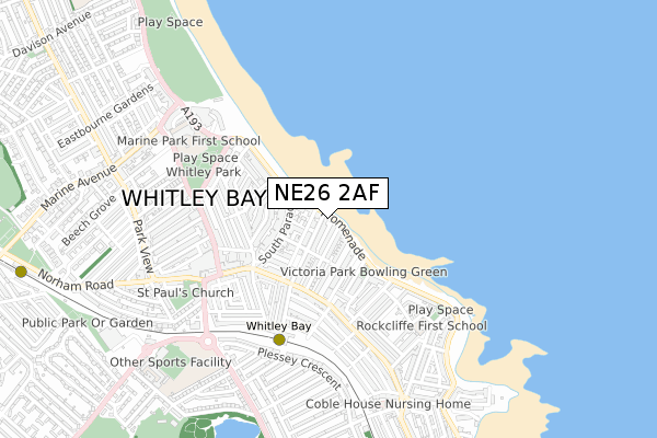 NE26 2AF map - small scale - OS Open Zoomstack (Ordnance Survey) NE26 2AF map - small scale - OS Open Zoomstack (Ordnance Survey)