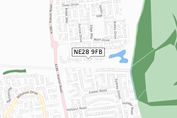 NE28 9FB map - large scale - OS Open Zoomstack (Ordnance Survey) NE28 9FB map - large scale - OS Open Zoomstack (Ordnance Survey)