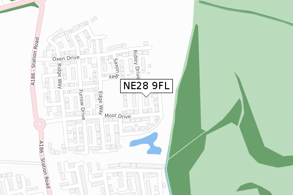 NE28 9FL map - large scale - OS Open Zoomstack (Ordnance Survey)