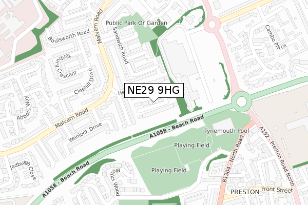 NE29 9HG map - large scale - OS Open Zoomstack (Ordnance Survey)