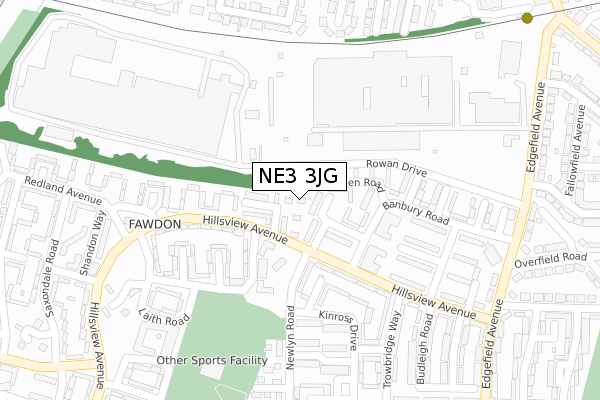 NE3 3JG map - large scale - OS Open Zoomstack (Ordnance Survey) NE3 3JG map - large scale - OS Open Zoomstack (Ordnance Survey)
