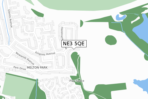 NE3 5QE map - large scale - OS Open Zoomstack (Ordnance Survey)