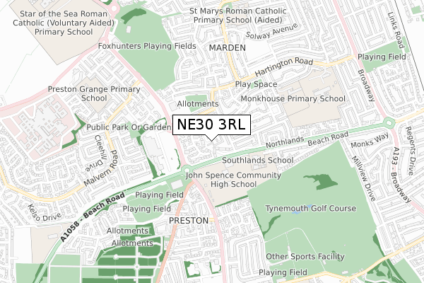NE30 3RL map - small scale - OS Open Zoomstack (Ordnance Survey) NE30 3RL map - small scale - OS Open Zoomstack (Ordnance Survey)