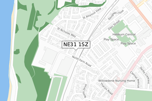 NE31 1SZ map - large scale - OS Open Zoomstack (Ordnance Survey)