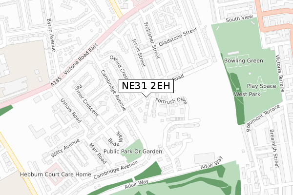 NE31 2EH map - large scale - OS Open Zoomstack (Ordnance Survey)