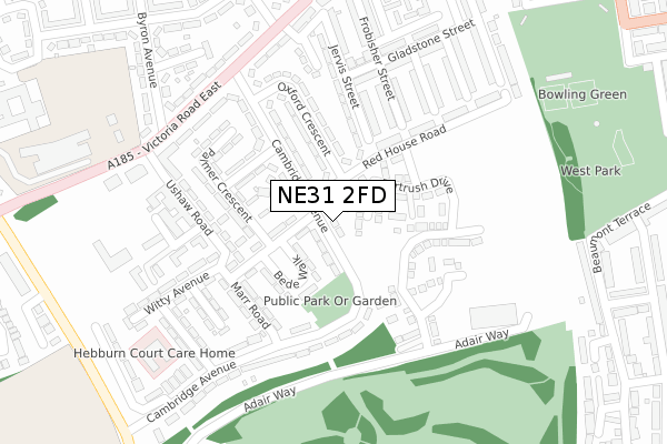 NE31 2FD map - large scale - OS Open Zoomstack (Ordnance Survey)
