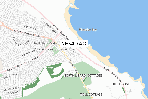 NE34 7AQ map - small scale - OS Open Zoomstack (Ordnance Survey) NE34 7AQ map - small scale - OS Open Zoomstack (Ordnance Survey)