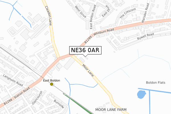 NE36 0AR map - large scale - OS Open Zoomstack (Ordnance Survey)