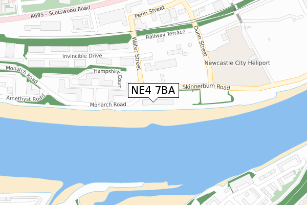 NE4 7BA map - large scale - OS Open Zoomstack (Ordnance Survey) NE4 7BA map - large scale - OS Open Zoomstack (Ordnance Survey)
