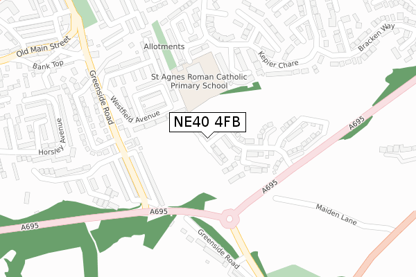 NE40 4FB map - large scale - OS Open Zoomstack (Ordnance Survey)