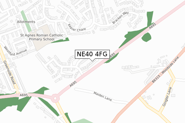 NE40 4FG map - large scale - OS Open Zoomstack (Ordnance Survey) NE40 4FG map - large scale - OS Open Zoomstack (Ordnance Survey)