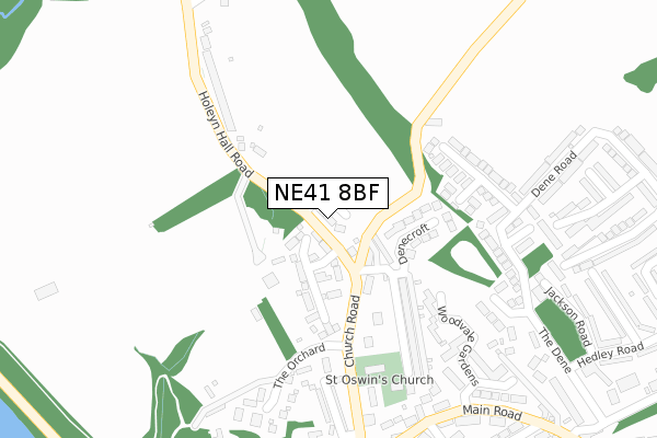 NE41 8BF map - large scale - OS Open Zoomstack (Ordnance Survey)