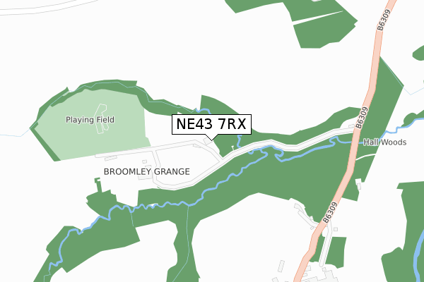NE43 7RX map - large scale - OS Open Zoomstack (Ordnance Survey)