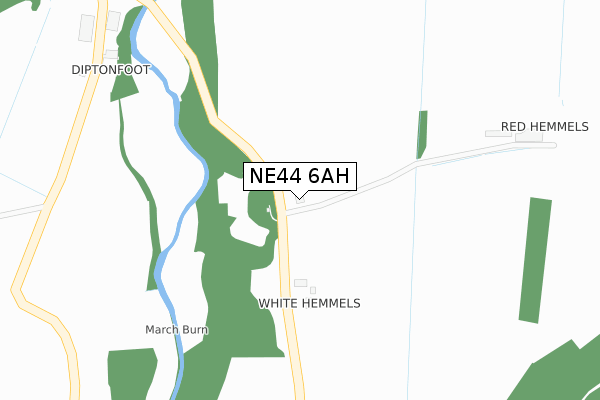 NE44 6AH map - large scale - OS Open Zoomstack (Ordnance Survey)