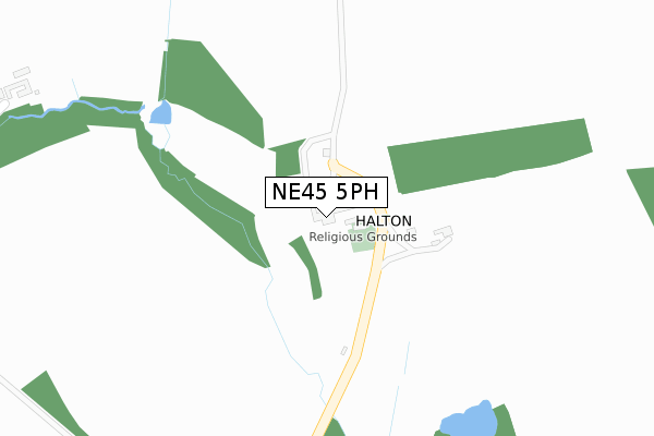 NE45 5PH map - large scale - OS Open Zoomstack (Ordnance Survey)