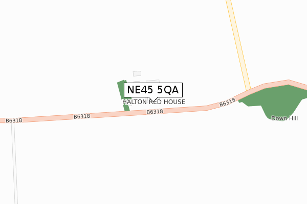NE45 5QA map - large scale - OS Open Zoomstack (Ordnance Survey)