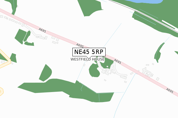 NE45 5RP map - large scale - OS Open Zoomstack (Ordnance Survey)