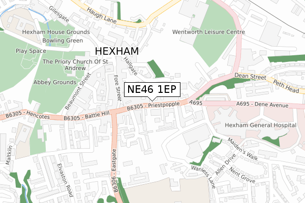 NE46 1EP map - large scale - OS Open Zoomstack (Ordnance Survey) NE46 1EP map - large scale - OS Open Zoomstack (Ordnance Survey)