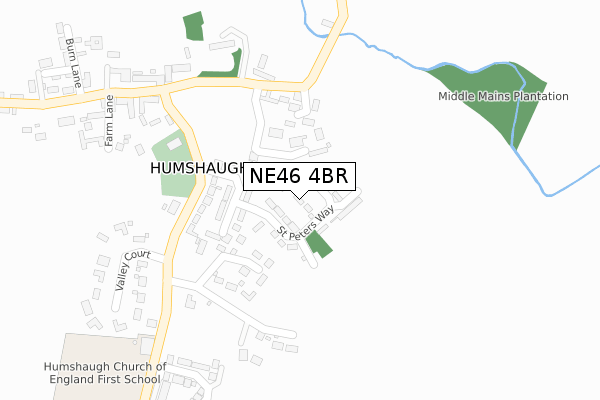 NE46 4BR map - large scale - OS Open Zoomstack (Ordnance Survey) NE46 4BR map - large scale - OS Open Zoomstack (Ordnance Survey)