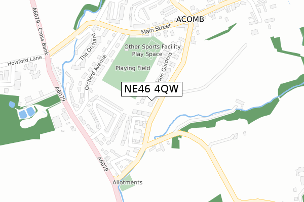 NE46 4QW map - large scale - OS Open Zoomstack (Ordnance Survey) NE46 4QW map - large scale - OS Open Zoomstack (Ordnance Survey)