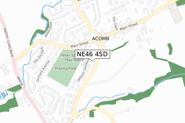 NE46 4SD map - large scale - OS Open Zoomstack (Ordnance Survey) NE46 4SD map - large scale - OS Open Zoomstack (Ordnance Survey)