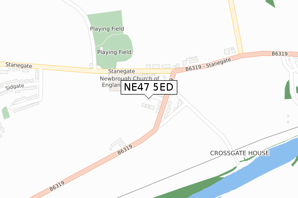 NE47 5ED map - large scale - OS Open Zoomstack (Ordnance Survey)