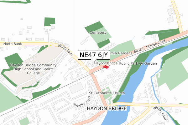 NE47 6JY map - large scale - OS Open Zoomstack (Ordnance Survey) NE47 6JY map - large scale - OS Open Zoomstack (Ordnance Survey)