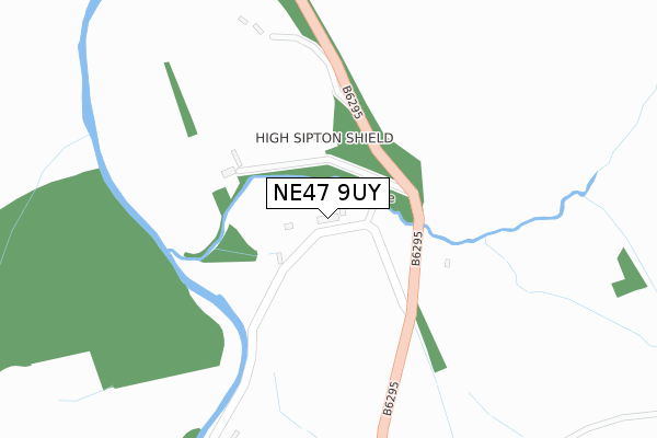 NE47 9UY map - large scale - OS Open Zoomstack (Ordnance Survey)