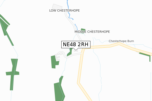 NE48 2RH map - large scale - OS Open Zoomstack (Ordnance Survey)
