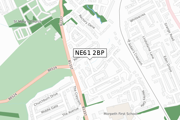 NE61 2BP map - large scale - OS Open Zoomstack (Ordnance Survey)