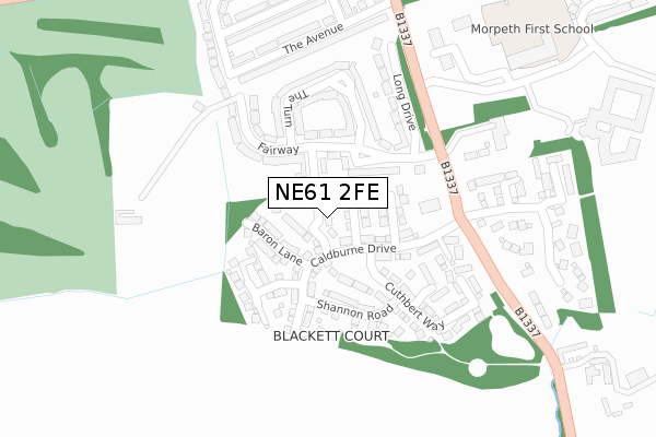 NE61 2FE map - large scale - OS Open Zoomstack (Ordnance Survey)