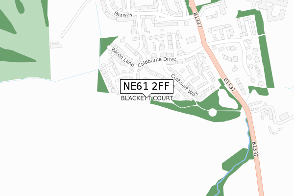 NE61 2FF map - large scale - OS Open Zoomstack (Ordnance Survey)