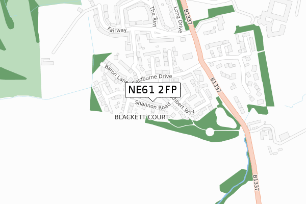 NE61 2FP map - large scale - OS Open Zoomstack (Ordnance Survey)