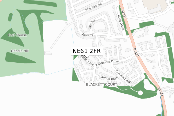 NE61 2FR map - large scale - OS Open Zoomstack (Ordnance Survey)
