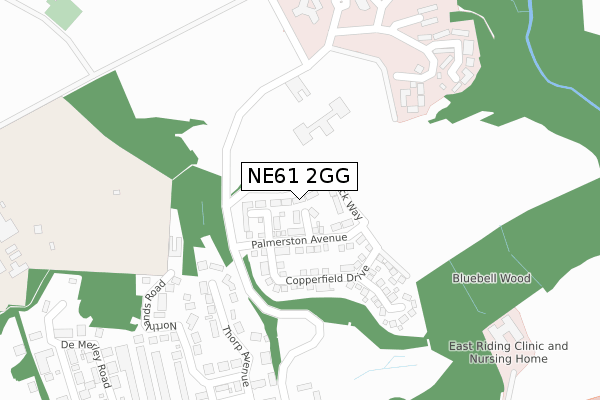 NE61 2GG map - large scale - OS Open Zoomstack (Ordnance Survey)