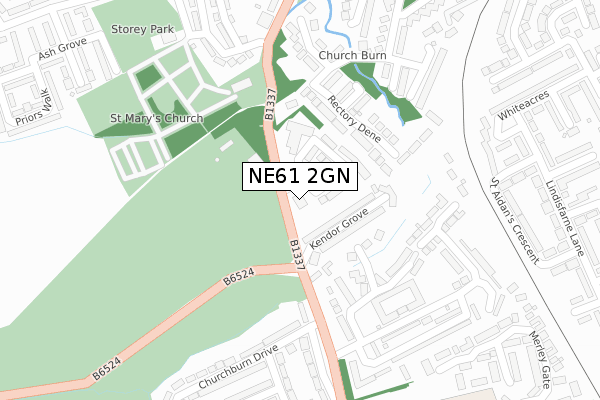 NE61 2GN map - large scale - OS Open Zoomstack (Ordnance Survey)
