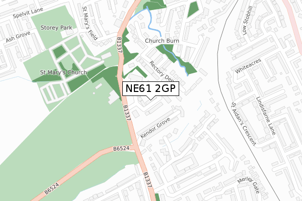 NE61 2GP map - large scale - OS Open Zoomstack (Ordnance Survey)
