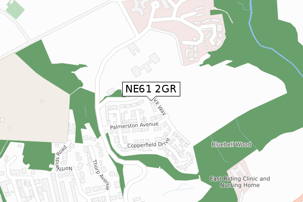NE61 2GR map - large scale - OS Open Zoomstack (Ordnance Survey)