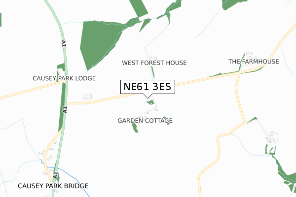 NE61 3ES map - small scale - OS Open Zoomstack (Ordnance Survey)