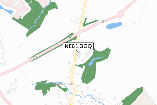 NE61 3GQ map - large scale - OS Open Zoomstack (Ordnance Survey)