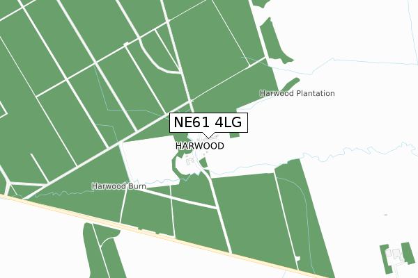 NE61 4LG map - small scale - OS Open Zoomstack (Ordnance Survey)