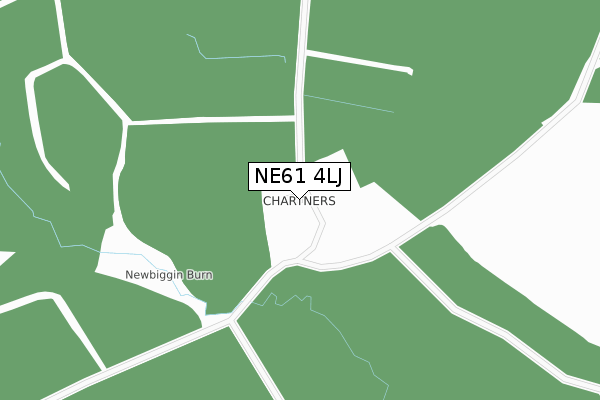 NE61 4LJ map - large scale - OS Open Zoomstack (Ordnance Survey)