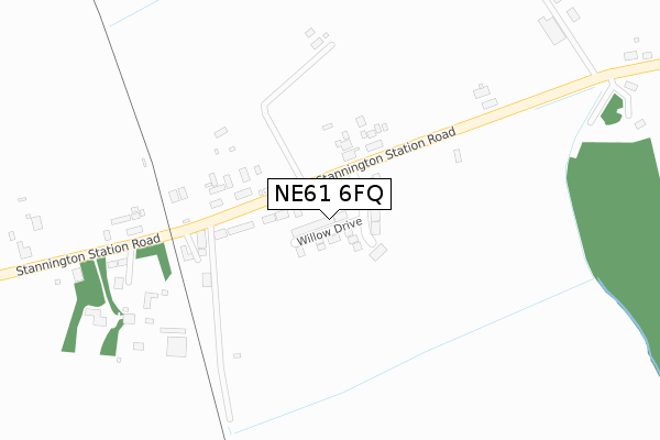 NE61 6FQ map - large scale - OS Open Zoomstack (Ordnance Survey)